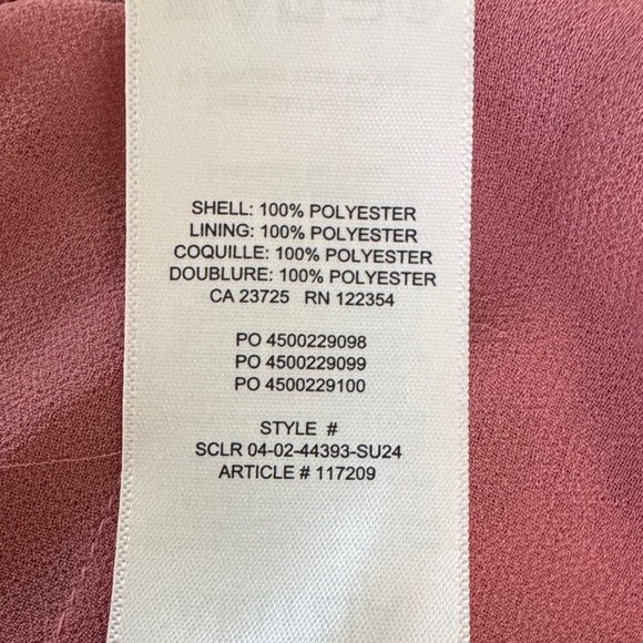 Aritzia Wilfred Amore Cami NWT Dusty Rose Ruffle Tie-Front Chiffon Tank - Picture 13 of 13